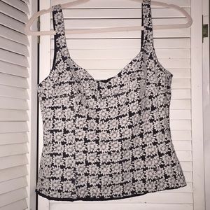Etcetera black and white top.  Small